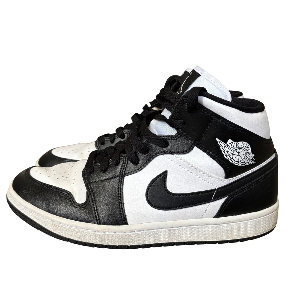 Nike Air Jordan 1 Mid Shoes Women's Sz 9.5 White Black Panda DV0991-101